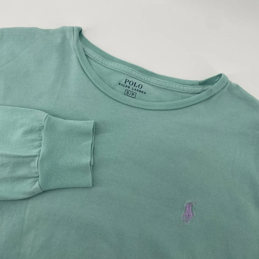 Polo Ralph Lauren Long Sleeve T-Shirt Mens S Green Pony Logo Crewneck Cotton